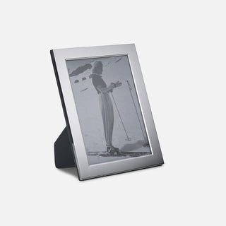 Sterling Silver rectangular picture, photo frame. Silver frame and black wooden back. 5x7 inches.