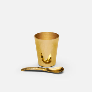 24ct Gold Shot Cup and Caviar Serving Spoon