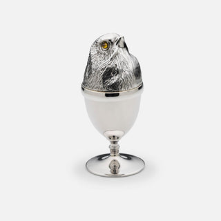 Sterling Silver egg cup with stylish polish finish and gold-plated interior. 