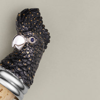 Sterling Silver Black Cockatoo Wine Stopper