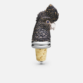 Sterling Silver Black Cockatoo Wine Stopper