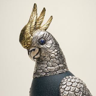 Emu Egg and 18ct Solid Gold Cockatoo Sculpture