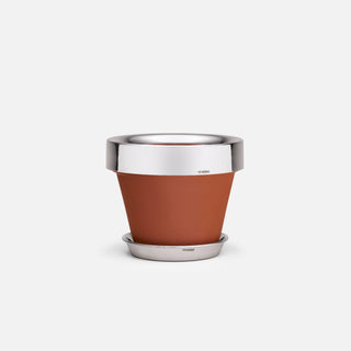 Terracotta and Sterling Silver Pot and Tray Medium