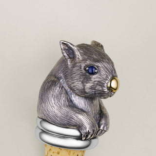 Two-Tone Silver and 18ct Gold Wombat Wine Stopper