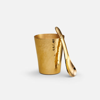 24ct Gold Shot Cup and Caviar Serving Spoon - POA