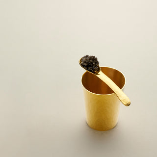 24ct Gold Shot Cup and Caviar Serving Spoon - POA