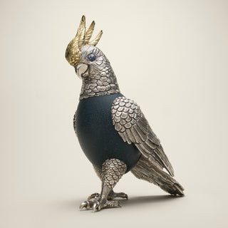 Emu Egg and 18ct Solid Gold Cockatoo Sculpture