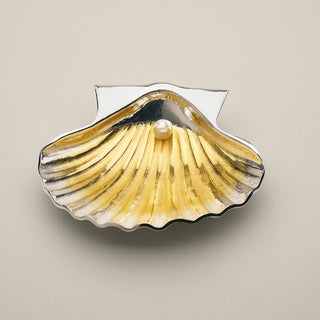 Tasmanian Scallop Silver Dish With Pearl