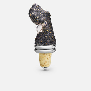 Sterling Silver Black Cockatoo Wine Stopper