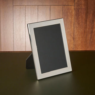 Sterling Silver rectangular picture, photo frame. Silver frame and black wooden back. 5x7 inches.