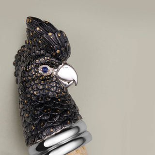 Sterling Silver Black Cockatoo Wine Stopper