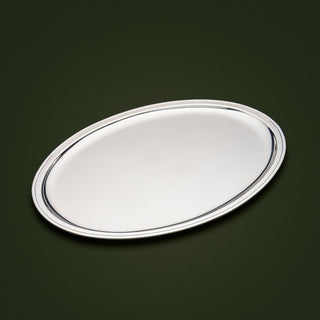 Medium Sterling Silver Oval Tray with rimmed edge