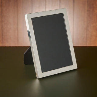 Sterling Silver rectangular picture, photo frame. Silver frame and black wooden back. 5x7 inches.