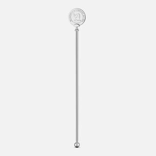 Australian Sterling Silver cocktail stirrer featuring the signature WJ Sanders lucky Elephant hallmark.