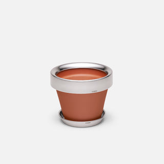 Terracotta and Sterling Silver Pot and Tray Medium