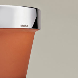 Terracotta and Sterling Silver Pot and Tray Medium