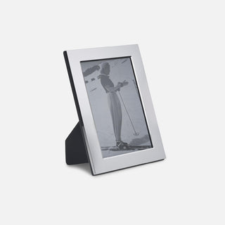 Sterling Silver rectangular picture, photo frame. Silver frame and black wooden back. 4x6 inches.