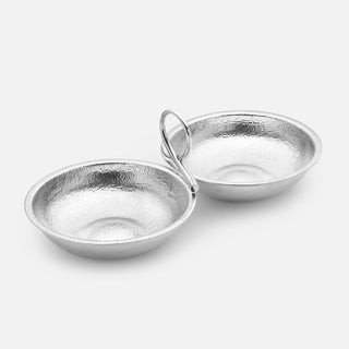 Sterling silver double condiment bowl 