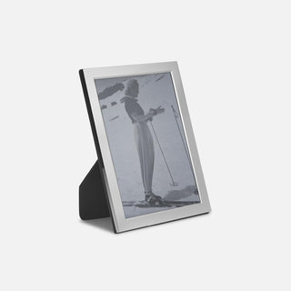 Sterling Silver rectangular picture, photo frame. Silver frame and black wooden back. 5x7 inches.