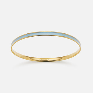 Sterling Silver Enamel and Gold-Plated Bangle - Winter Sky 60mm