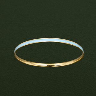 Sterling Silver Enamel and Gold-Plated Bangle - Winter Sky 65mm