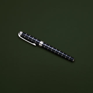 Sterling Silver Roller Ball Pen - Black Lacquer Design