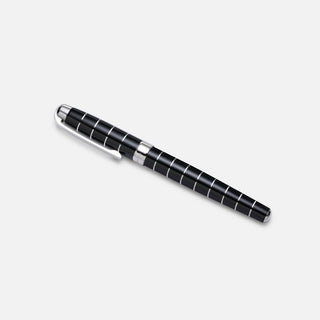 Sterling Silver Roller Ball Pen - Black Lacquer Design